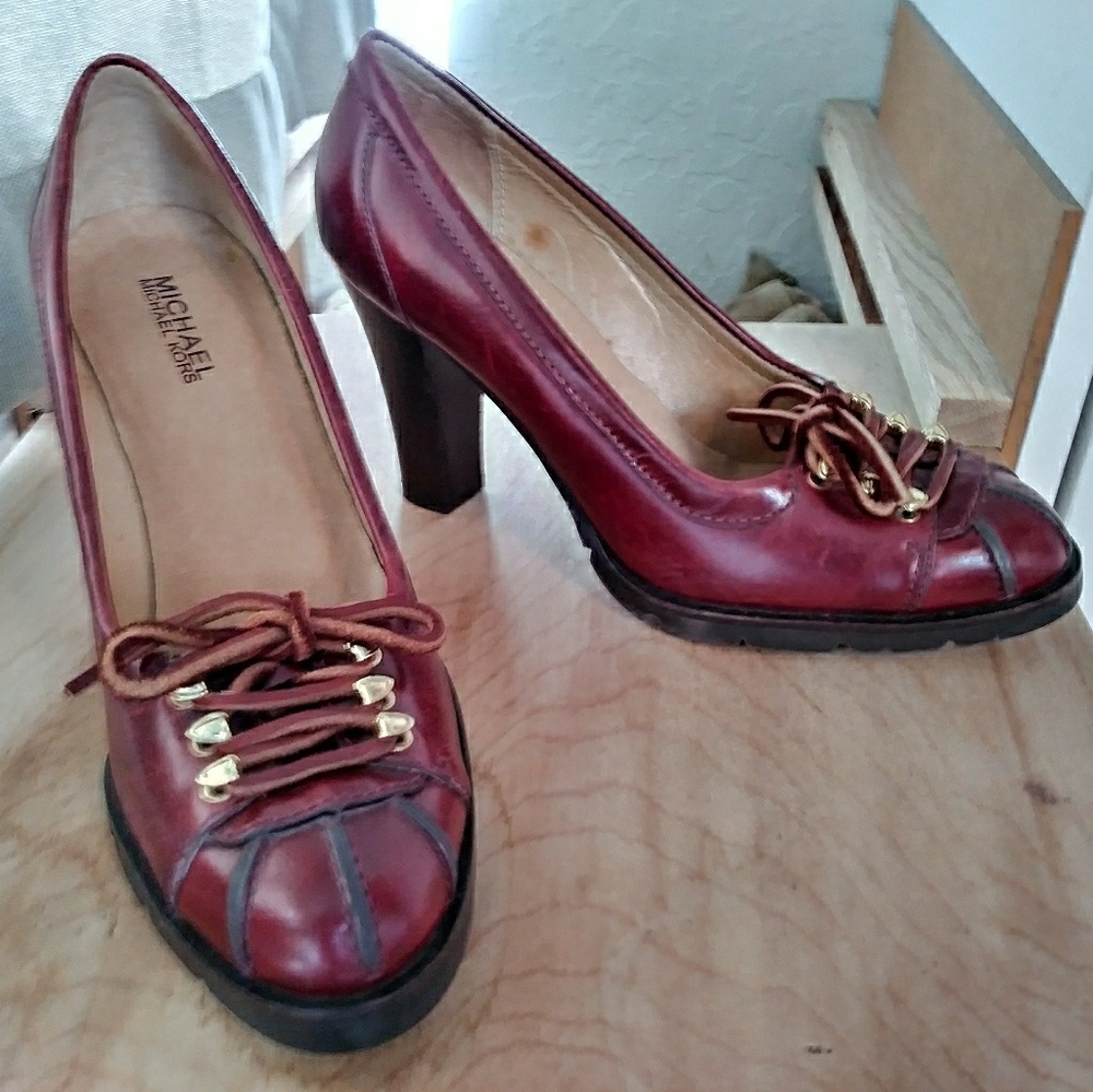 Michael Kors Red Leather Heels, sz 8M